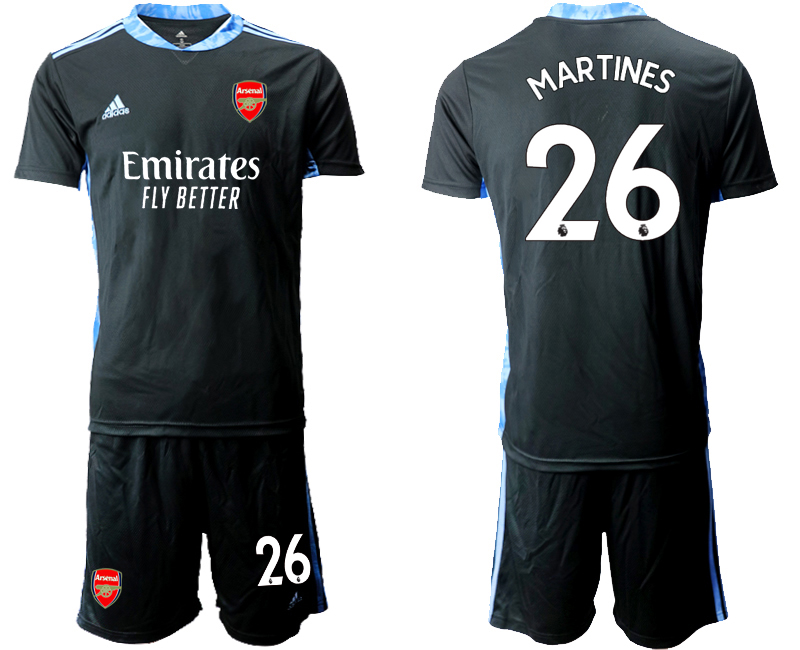 Men 2020-2021 club Arsenal black goalkeeper #26 Soccer Jerseys
